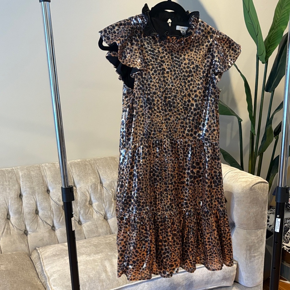 ILIA Metallic Leopard Print Dress